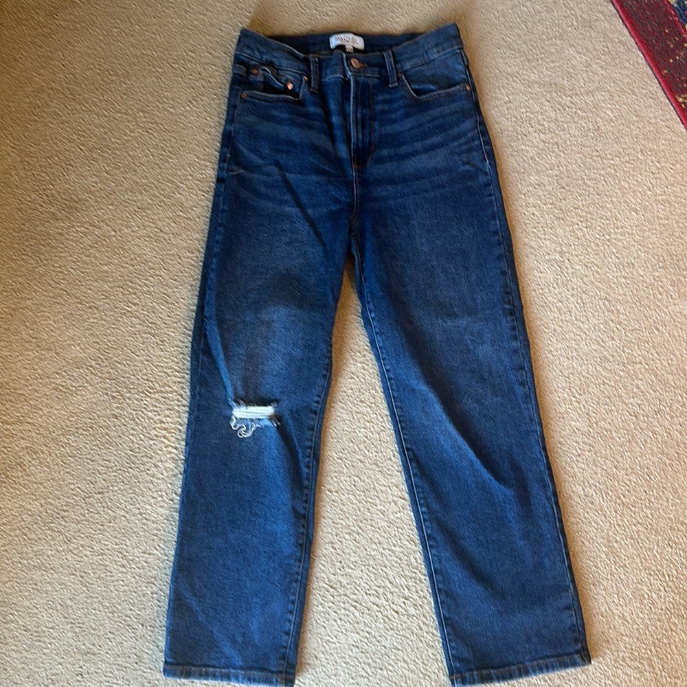 RACHEL Rachel Roy cropped straight leg jeans with distressing Size 8